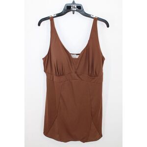 Jessica London Size 18 Womens Brown Swim Dress Swimsuit Nwot Liner Intact